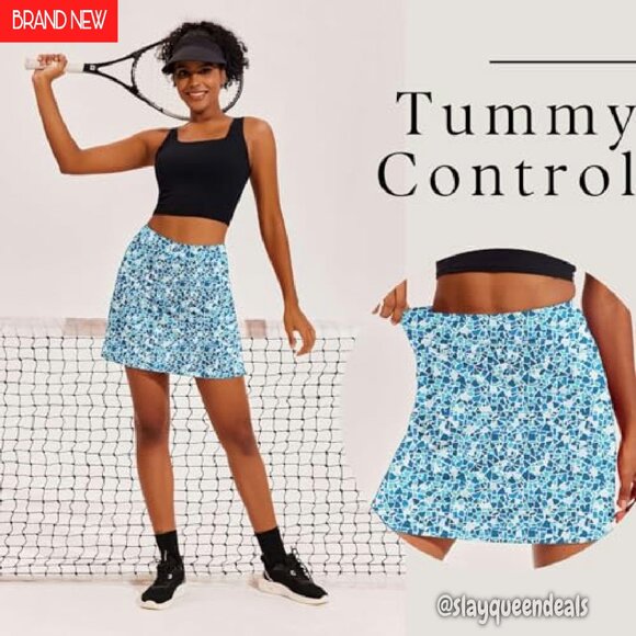 16" Athletic Skort with Pockets & Silicone Grippers for Golf Tennis Running - Picture 6 of 8